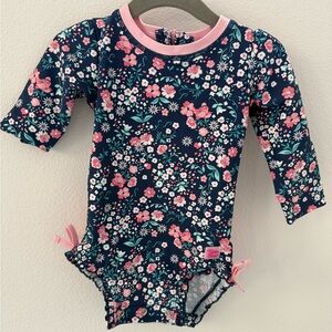 NEW swimsuit 12M RuffleButts (Sun Protection Long Sleeve Rash Guard Zipper Girl)